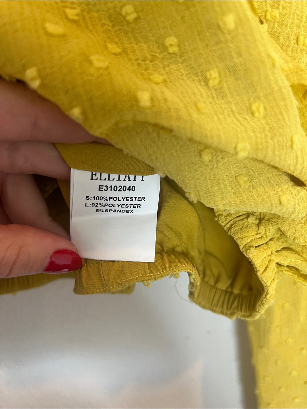 Elliatt Olive-Mustard Ruffle Peplum Blouse - Picture 5 of 5